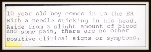 History of Boy with Needle Stuck in his head